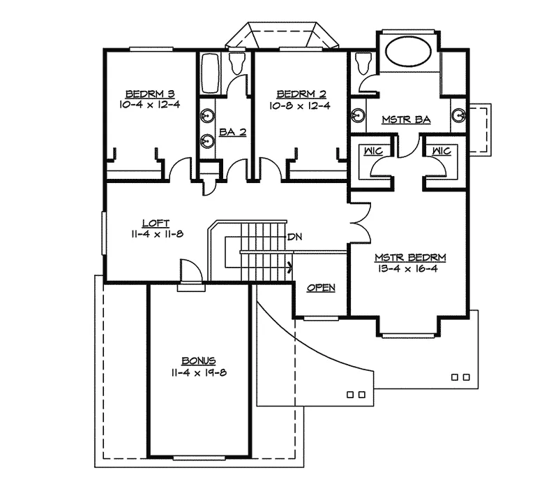 Shingle House Plan Second Floor - Cora Jane Country Home 071D-0052 - Search House Plans and More