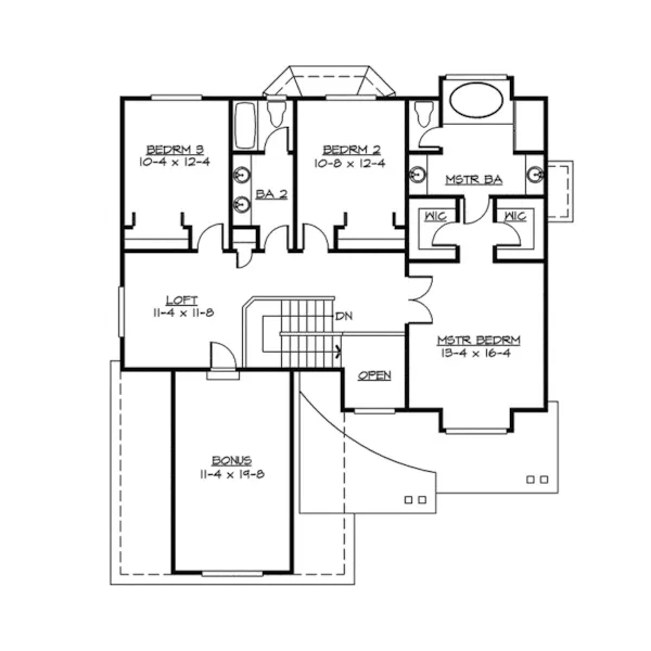 Craftsman House Plan Second Floor - Cora Jane Country Home 071D-0052 - Search House Plans and More