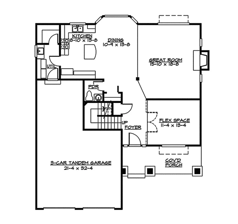 Craftsman House Plan First Floor - Seaton Country Home 071D-0053 - Shop House Plans and More