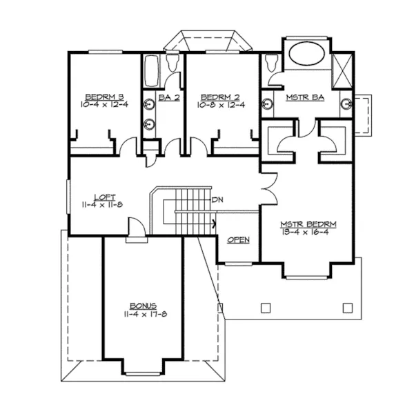 Modern House Plan Second Floor - Seaton Country Home 071D-0053 - Shop House Plans and More