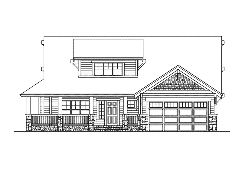 Modern House Plan Front Elevation - Olinda Park Bungalow Home 071D-0054 - Shop House Plans and More