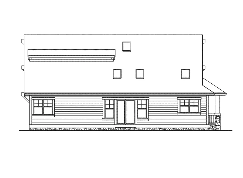 Modern House Plan Rear Elevation - Olinda Park Bungalow Home 071D-0054 - Shop House Plans and More