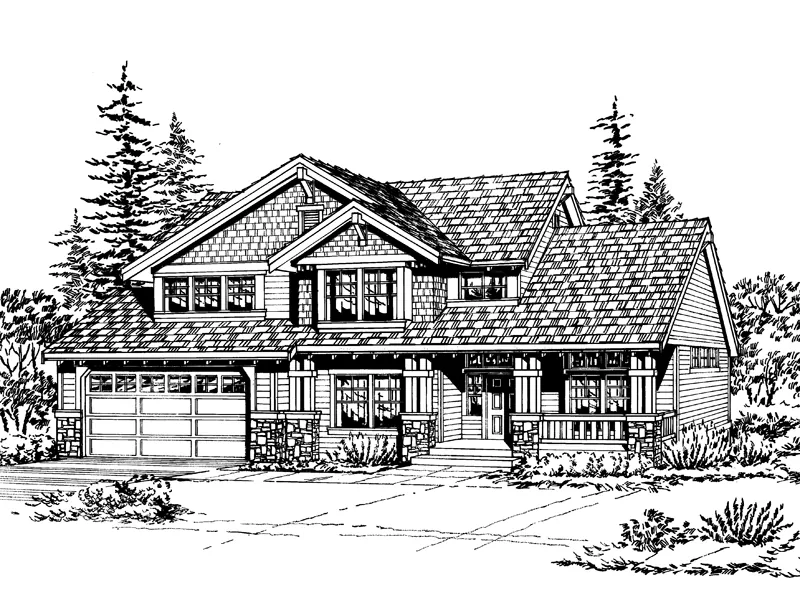 Country House Plan Front Image of House - Montier Shingle Style Home 071D-0055 - Shop House Plans and More