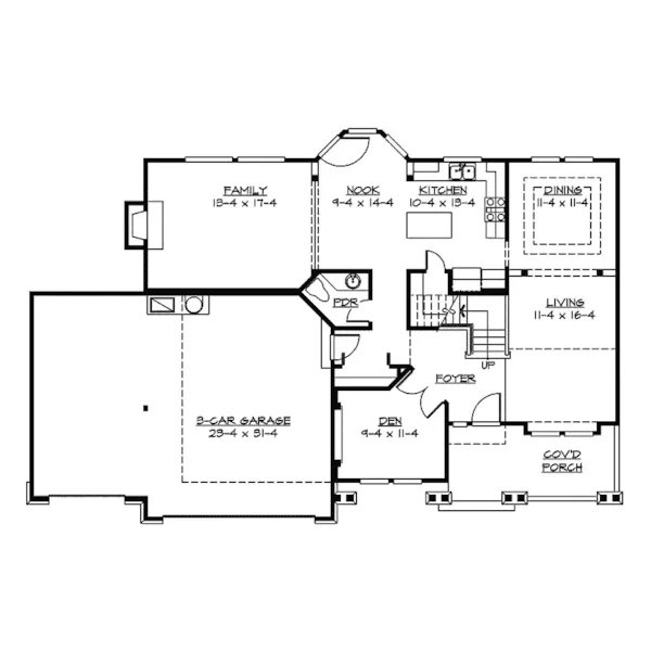 Country House Plan First Floor - Orchard Farm Craftsman Home 071D-0056 - Shop House Plans and More