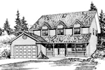 Farmhouse Plan Front Image of House - Lexan Country Farmhouse 071D-0057 - Shop House Plans and More