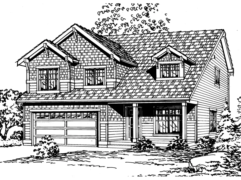 Traditional House Plan Front Image of House - Morehouse Shingle Style Home 071D-0058 - Shop House Plans and More