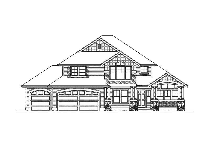 Tudor House Plan Front Elevation - Powder Valley Shingle Home 071D-0059 - Shop House Plans and More