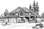Traditional House Plan Front Image of House - Powder Valley Shingle Home 071D-0059 - Shop House Plans and More