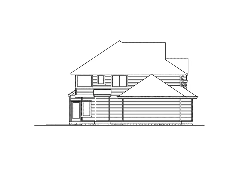 Tudor House Plan Left Elevation - Powder Valley Shingle Home 071D-0059 - Shop House Plans and More