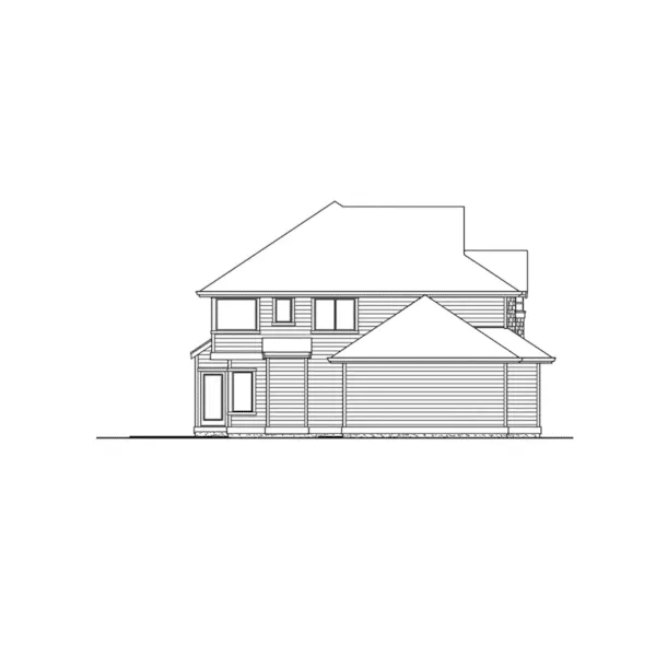 Traditional House Plan Left Elevation - Powder Valley Shingle Home 071D-0059 - Shop House Plans and More