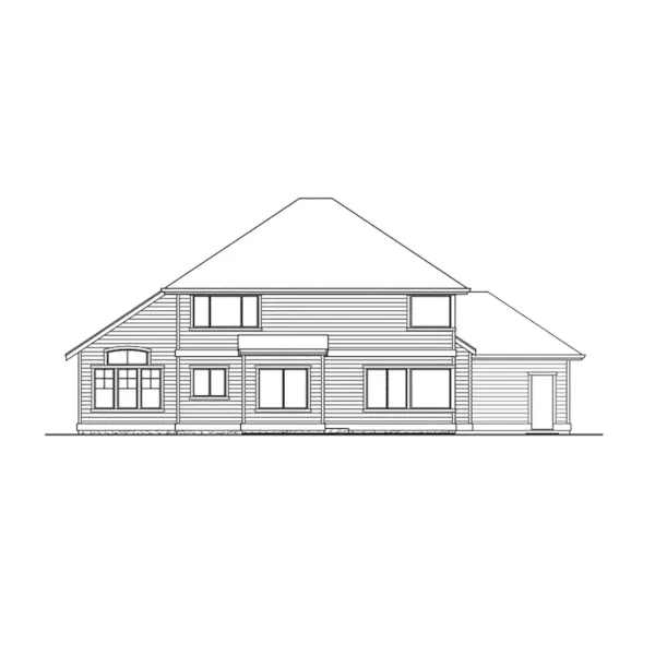 Traditional House Plan Rear Elevation - Powder Valley Shingle Home 071D-0059 - Shop House Plans and More