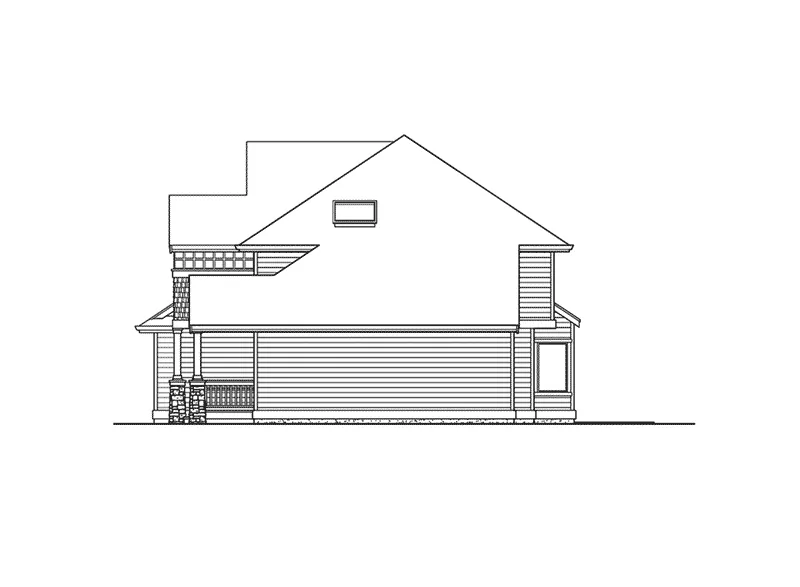 Tudor House Plan Right Elevation - Powder Valley Shingle Home 071D-0059 - Shop House Plans and More