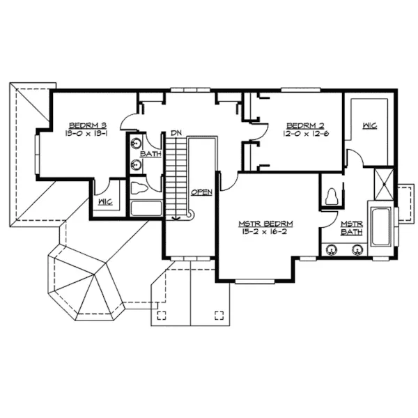 Traditional House Plan Second Floor - Compton Hollow Victorian Home 071D-0060 - Search House Plans and More