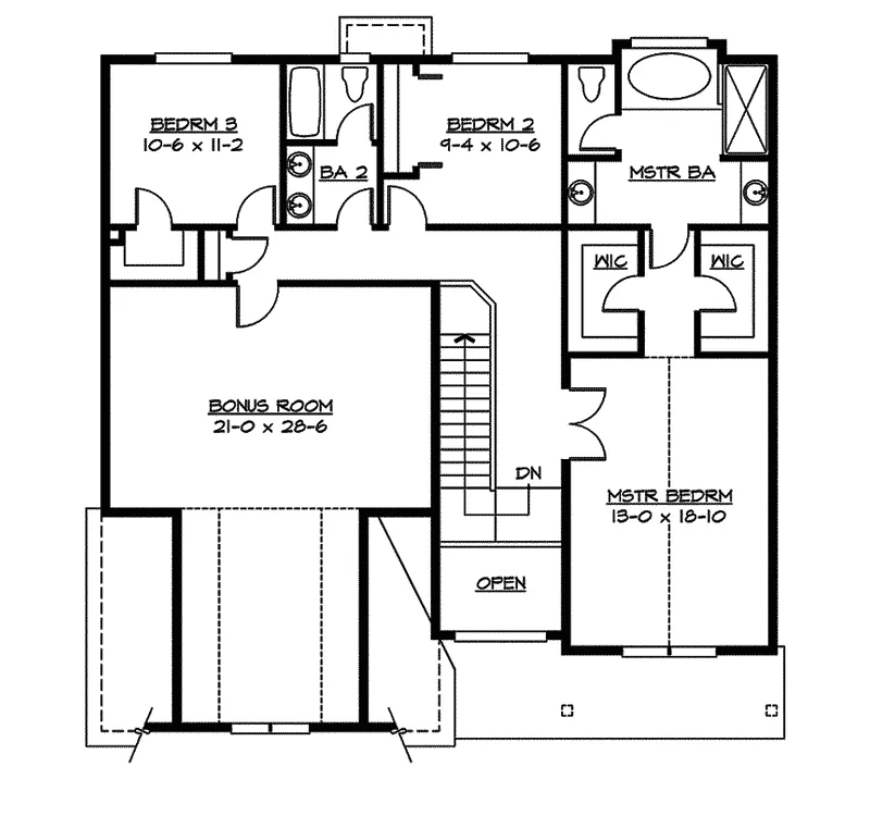 Modern House Plan Second Floor - Tallahatchie Country Home 071D-0061 - Shop House Plans and More