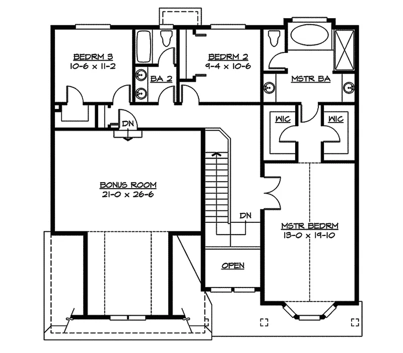 Southern House Plan Second Floor - Jonesburg Craftsman Home 071D-0062 - Search House Plans and More