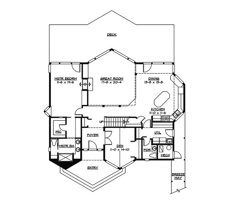 Contemporary House Plan First Floor - Flower Hill Country Home 071D-0063 - Search House Plans and More