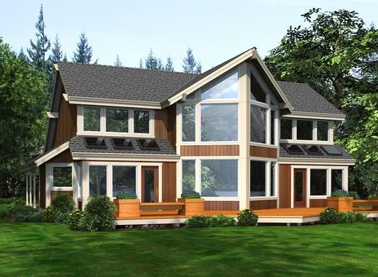 Lake House Plan Rear Photo 01 - Flower Hill Country Home 071D-0063 - Search House Plans and More