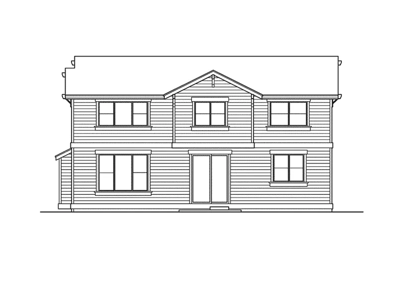 Country House Plan Rear Elevation - Croydon Tudor Style Home 071D-0064 - Search House Plans and More