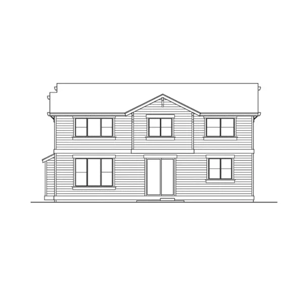 Craftsman House Plan Rear Elevation - Croydon Tudor Style Home 071D-0064 - Search House Plans and More