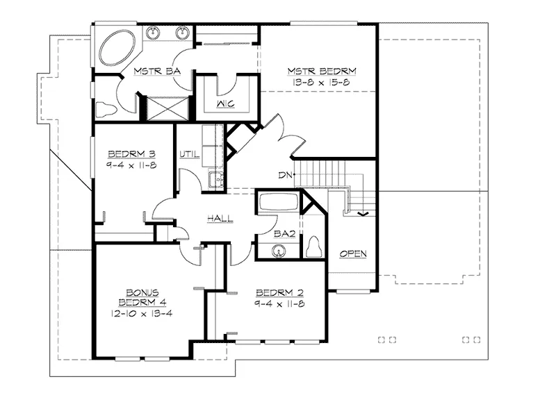 Arts & Crafts House Plan Second Floor - Rustic Craftsman Home Plans | Rustic Craftsman-Style House Plans