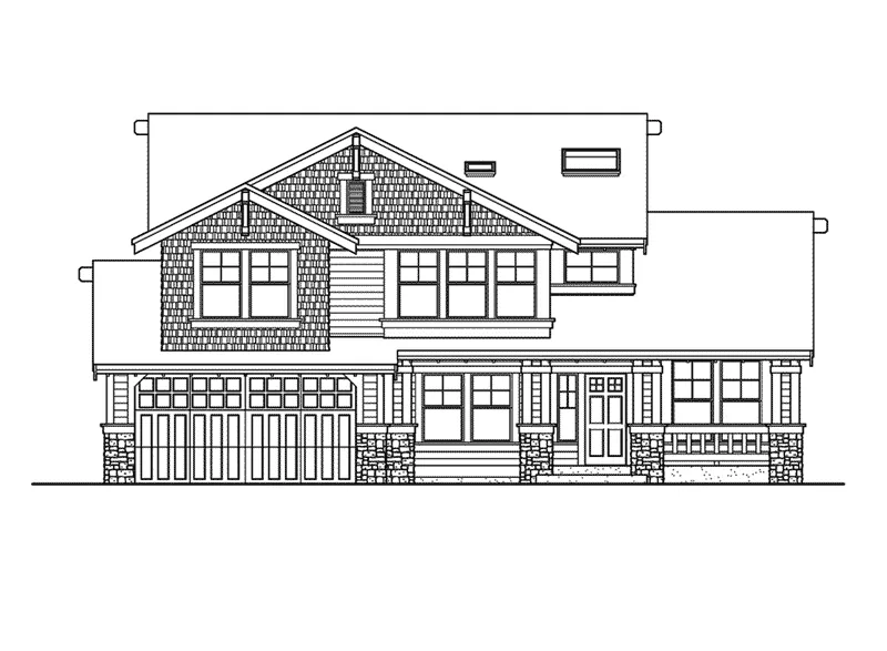 Country House Plan Front Elevation - Rustic Craftsman Home Plans | Rustic Craftsman-Style House Plans