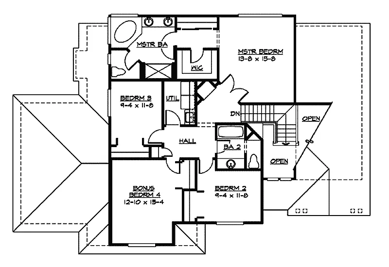 Contemporary House Plan Second Floor - Scotland Crest Tudor Style Home 071D-0066 - Shop House Plans and More