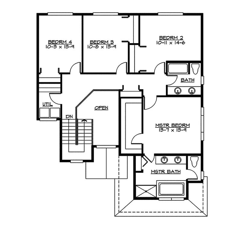 Shingle House Plan Second Floor - Sugartree Hollow Craftsman Home 071D-0067 - Shop House Plans and More
