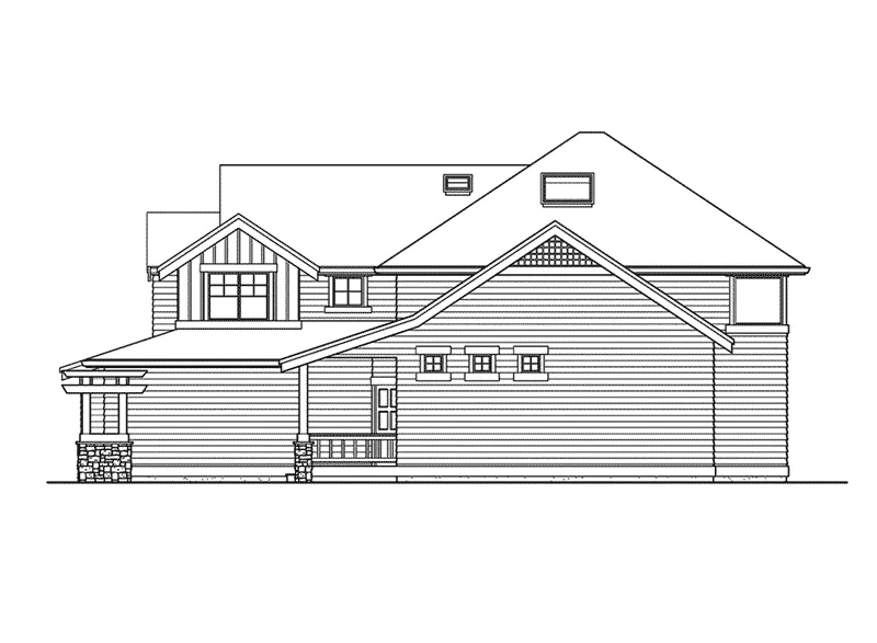 Craftsman House Plan Right Elevation - Mitzi Tudor Home 071D-0068 - Shop House Plans and More