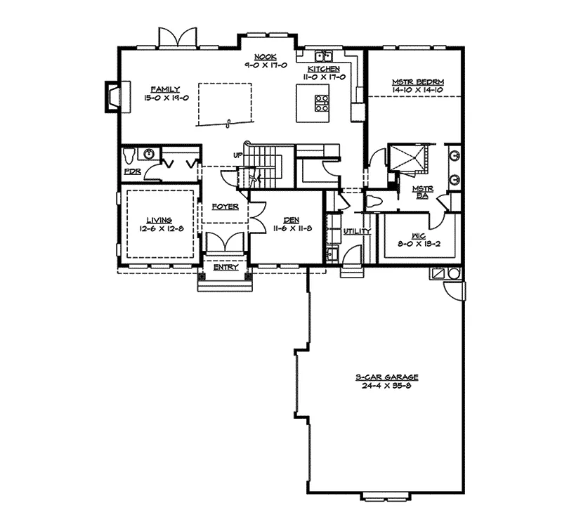 Country House Plan First Floor - Pocono Trail Rustic Home 071D-0069 - Shop House Plans and More
