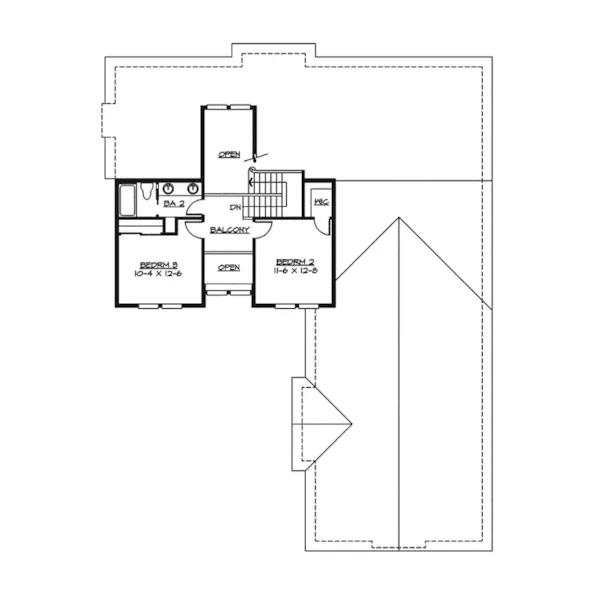 Shingle House Plan Second Floor - Pocono Trail Rustic Home 071D-0069 - Shop House Plans and More