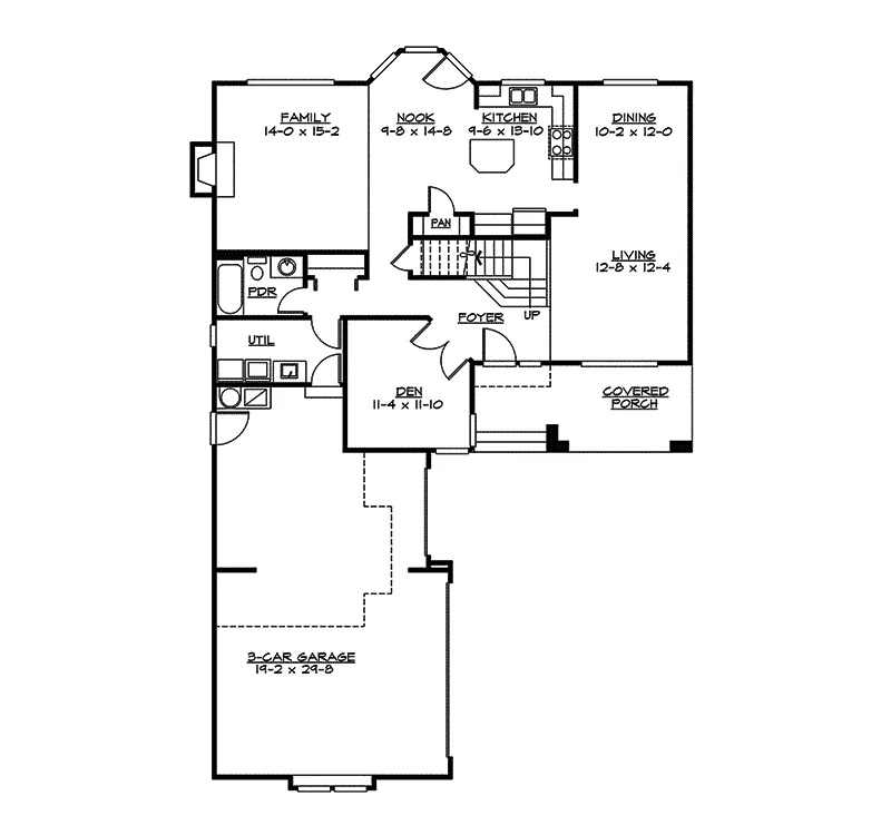 Modern House Plan First Floor - Ponowanda Trail Rustic Home 071D-0070 - Shop House Plans and More