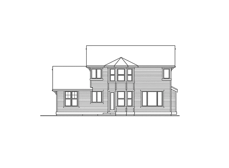 Farmhouse Plan Rear Elevation - Ponowanda Trail Rustic Home 071D-0070 - Shop House Plans and More