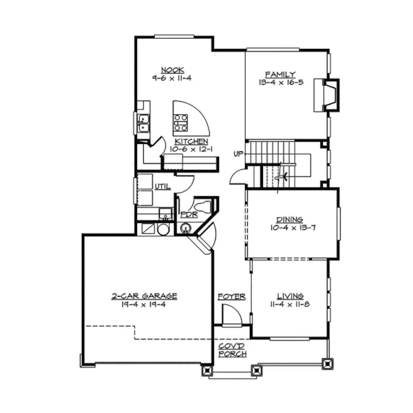 Country House Plan First Floor - Turner Valley Craftsman Home 071D-0071 - Shop House Plans and More