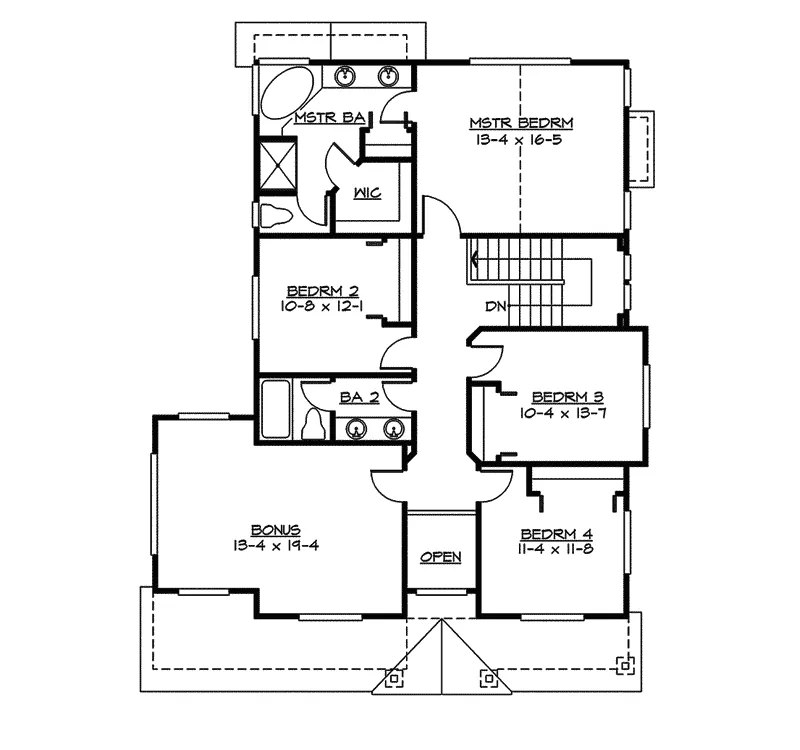 Arts & Crafts House Plan Second Floor - Turner Valley Craftsman Home 071D-0071 - Shop House Plans and More