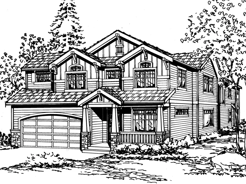 Arts & Crafts House Plan Front Image of House - Turner Valley Craftsman Home 071D-0071 - Shop House Plans and More