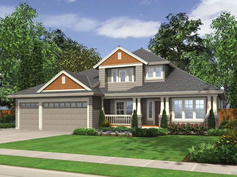 Craftsman House Plan Front Image - Groseclose Craftsman Home 071D-0072 - Search House Plans and More