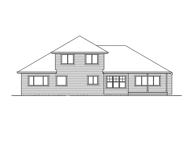 Craftsman House Plan Rear Elevation - Groseclose Craftsman Home 071D-0072 - Search House Plans and More