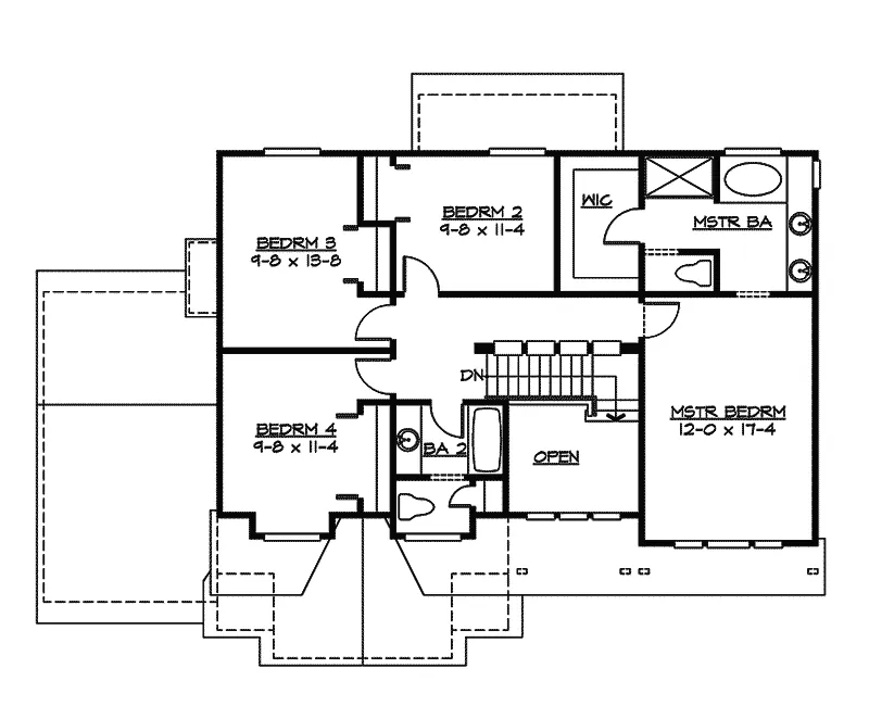 Farmhouse Plan Second Floor - Gardenway Craftsman Home 071D-0074 - Search House Plans and More