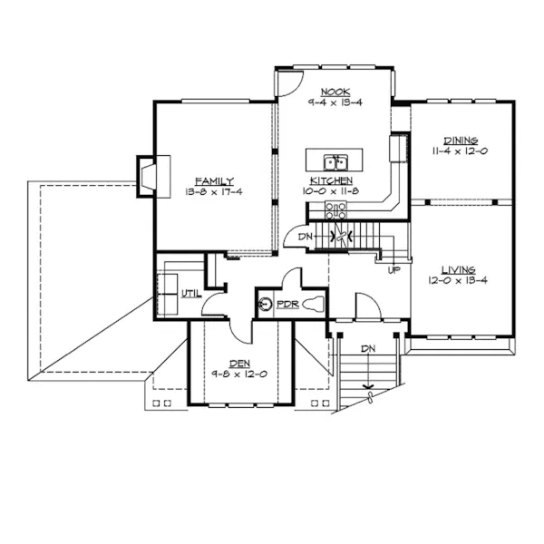 Modern House Plan First Floor - Oleathea European Home 071D-0075 - Shop House Plans and More