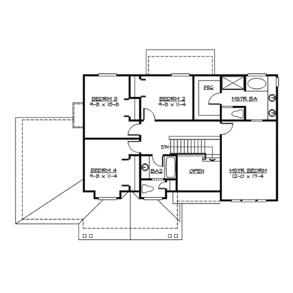 Modern House Plan Second Floor - Oleathea European Home 071D-0075 - Shop House Plans and More