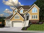 Multi-Level Home Design Has Arched European Style Front Entry