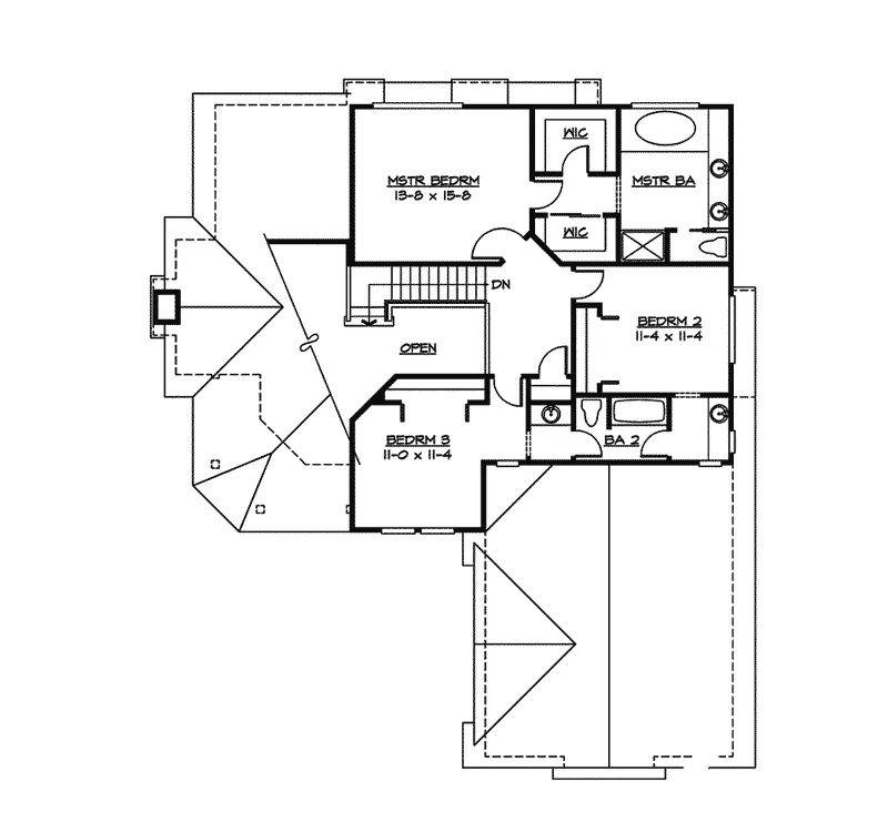 Traditional House Plan Second Floor - Riverwind Rustic Home 071D-0076 - Shop House Plans and More