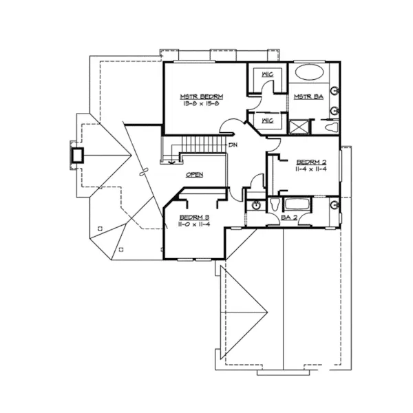 Southern House Plan Second Floor - Riverwind Rustic Home 071D-0076 - Shop House Plans and More