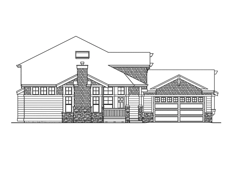 Modern House Plan Left Elevation - Riverwind Rustic Home 071D-0076 - Shop House Plans and More