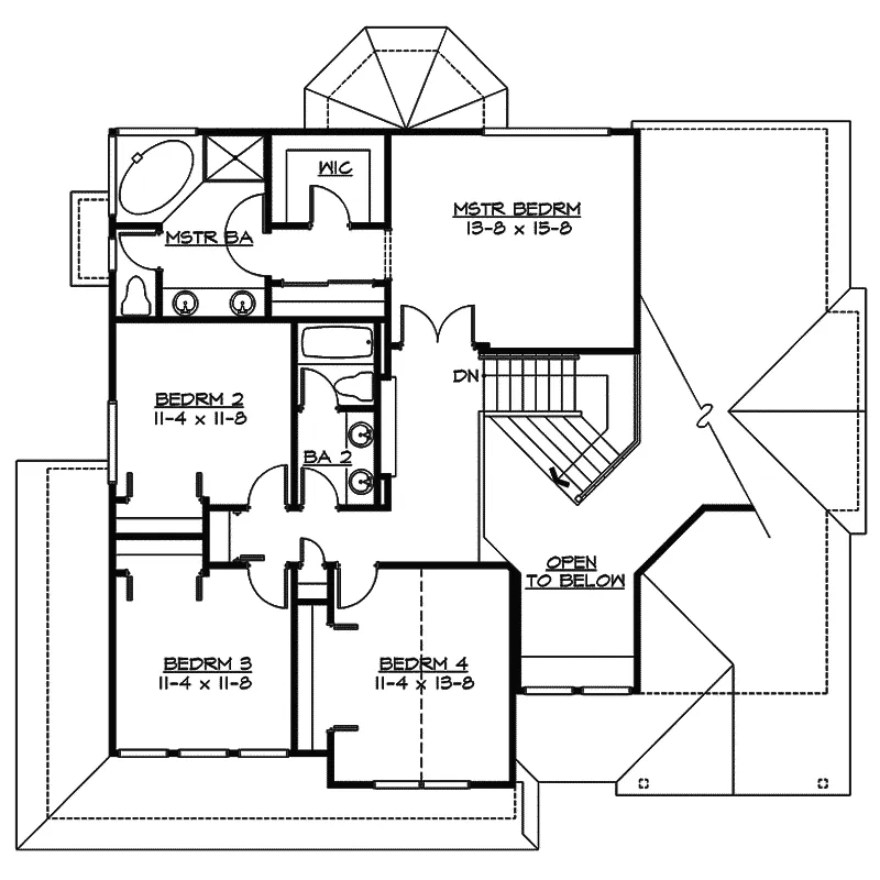 Traditional House Plan Second Floor - Powderhorn Pass Rustic Home 071D-0077 - Shop House Plans and More