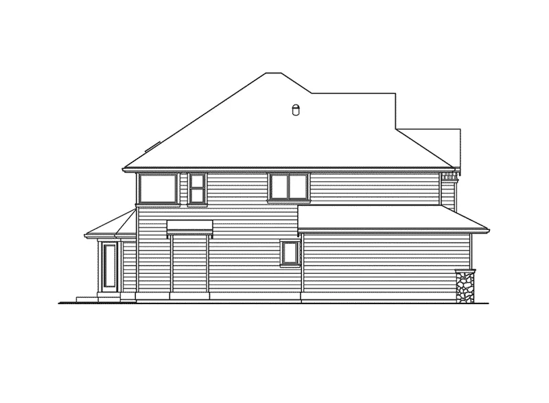 Craftsman House Plan Left Elevation - Powderhorn Pass Rustic Home 071D-0077 - Shop House Plans and More