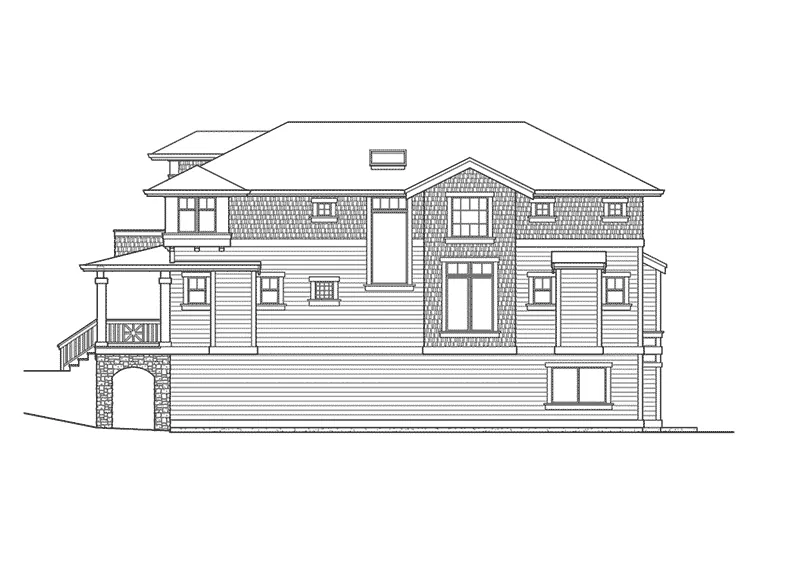 Southern House Plan Right Elevation - Lindley Forest Two-Story Home 071D-0078 - Shop House Plans and More