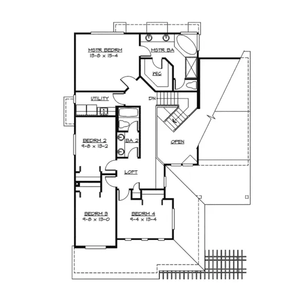 Country House Plan Second Floor - Garden Valley Craftsman Home 071D-0080 - Search House Plans and More