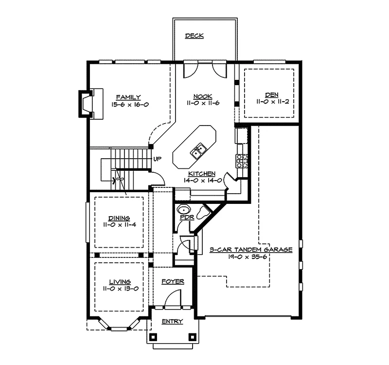 Traditional House Plan First Floor - Dylan Creek Traditional Home 071D-0081 - Search House Plans and More