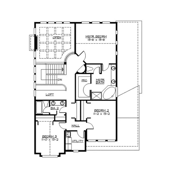 Modern House Plan Second Floor - Beachland Tudor Home 071D-0082 - Search House Plans and More